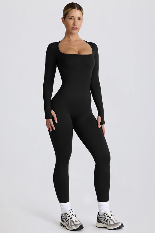 Super Sculpt Seamless Full-Length Jumpsuit in Black - Size:S - Fit:Regular